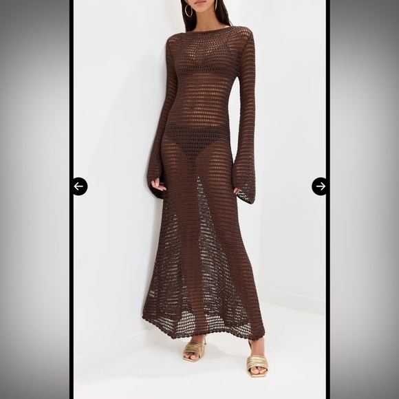 🤎NWT STAUD Lorena Brown Dress - Picture 3 of 15